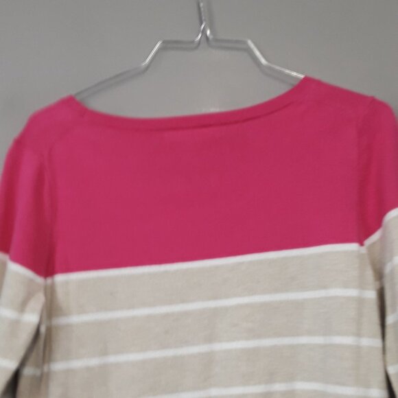 BANANA Republic Pink Tan Stripe Color Block Top - Picture 8 of 8